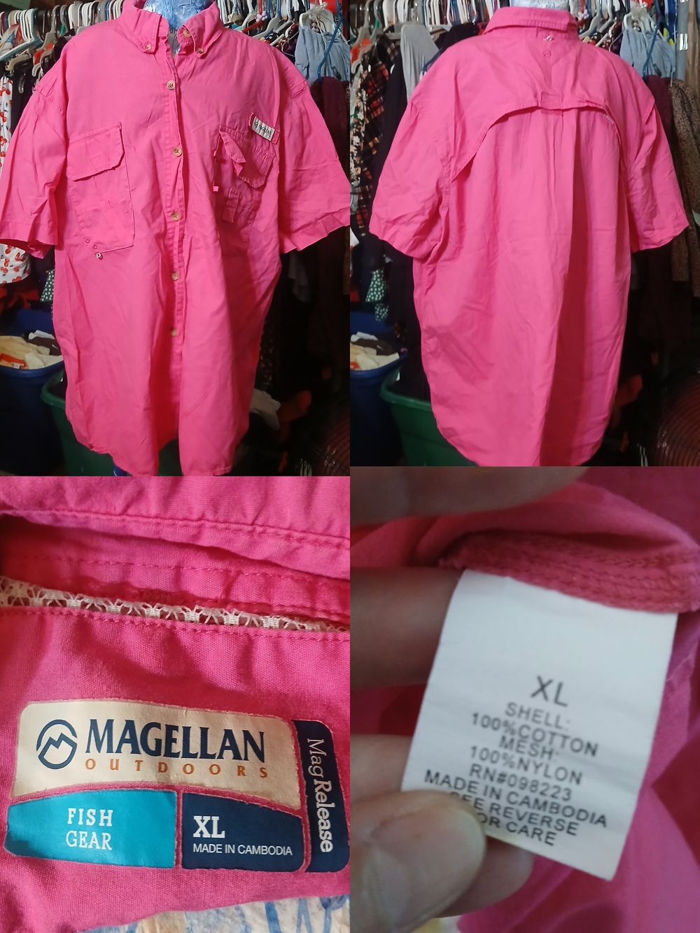 Magellan Outdoors Hot Pink Short-Sleeve Fishing Shirt